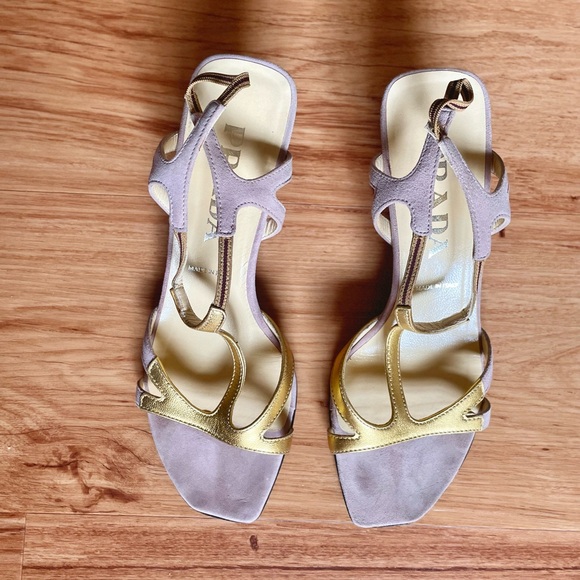 PRADA METALLIC SANDLAS 37 VINTAGE - Picture 3 of 12